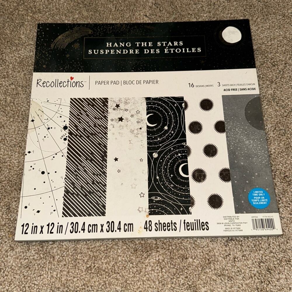Recollections Hang the Stars Cardstock Paper Pad-48 Sheets